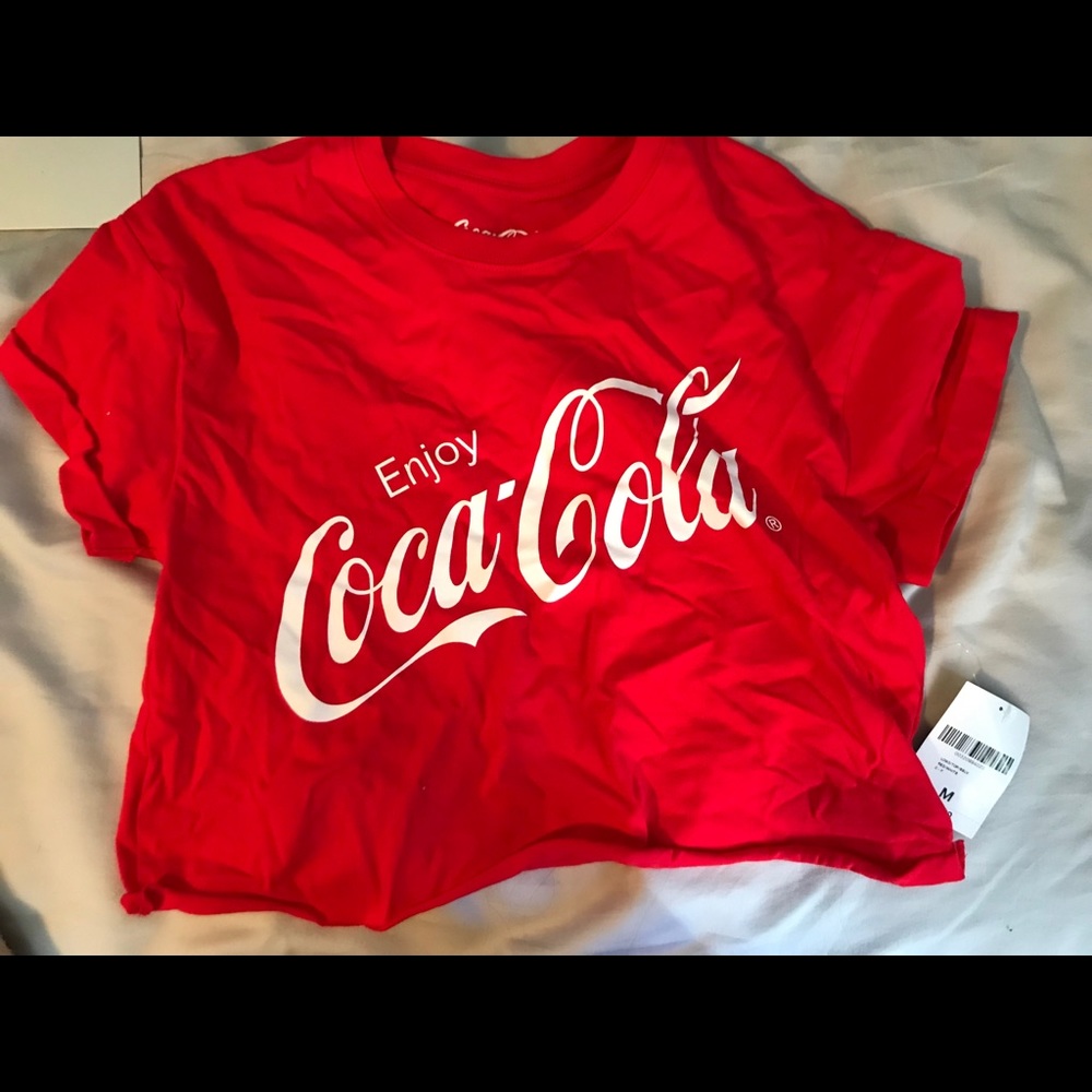 Red Coca Cola cropped t shirt